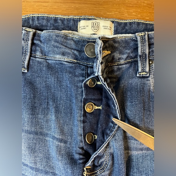 883 Police Jeans Mens W34 L30 Blue Moriarty Biker Distressed Denim Slim Stretch - Picture 10 of 15